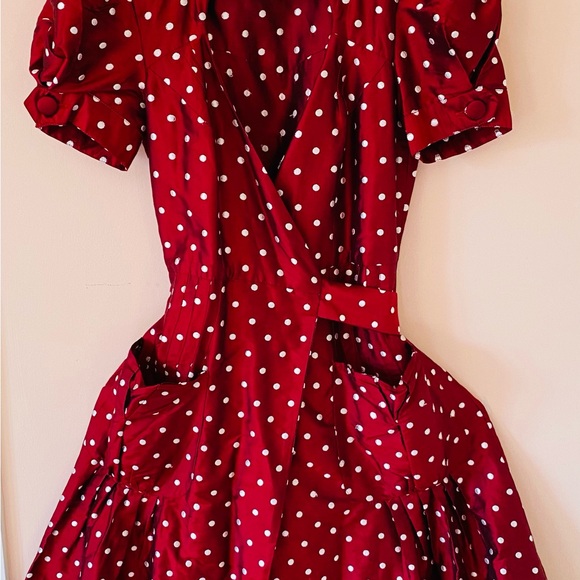Diane von Furstenberg Silk Tafetta Polka Dot Party Dress Romantic Feminine - Picture 5 of 12